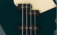 Close-up of custom V5 alnico magnet pickups 