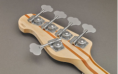 Close-up of headstock lightweight tuners for BB435