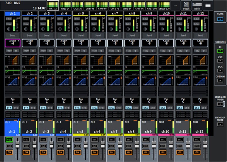 Overview on the Bay L/C screen (DM7 series)