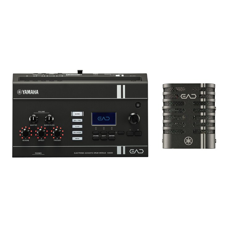 Yamaha EAD20 elektronisk-akustisk trommemodul og sensorenhet utformet for å ta opp og forbedre akustiske trommefremføringer.