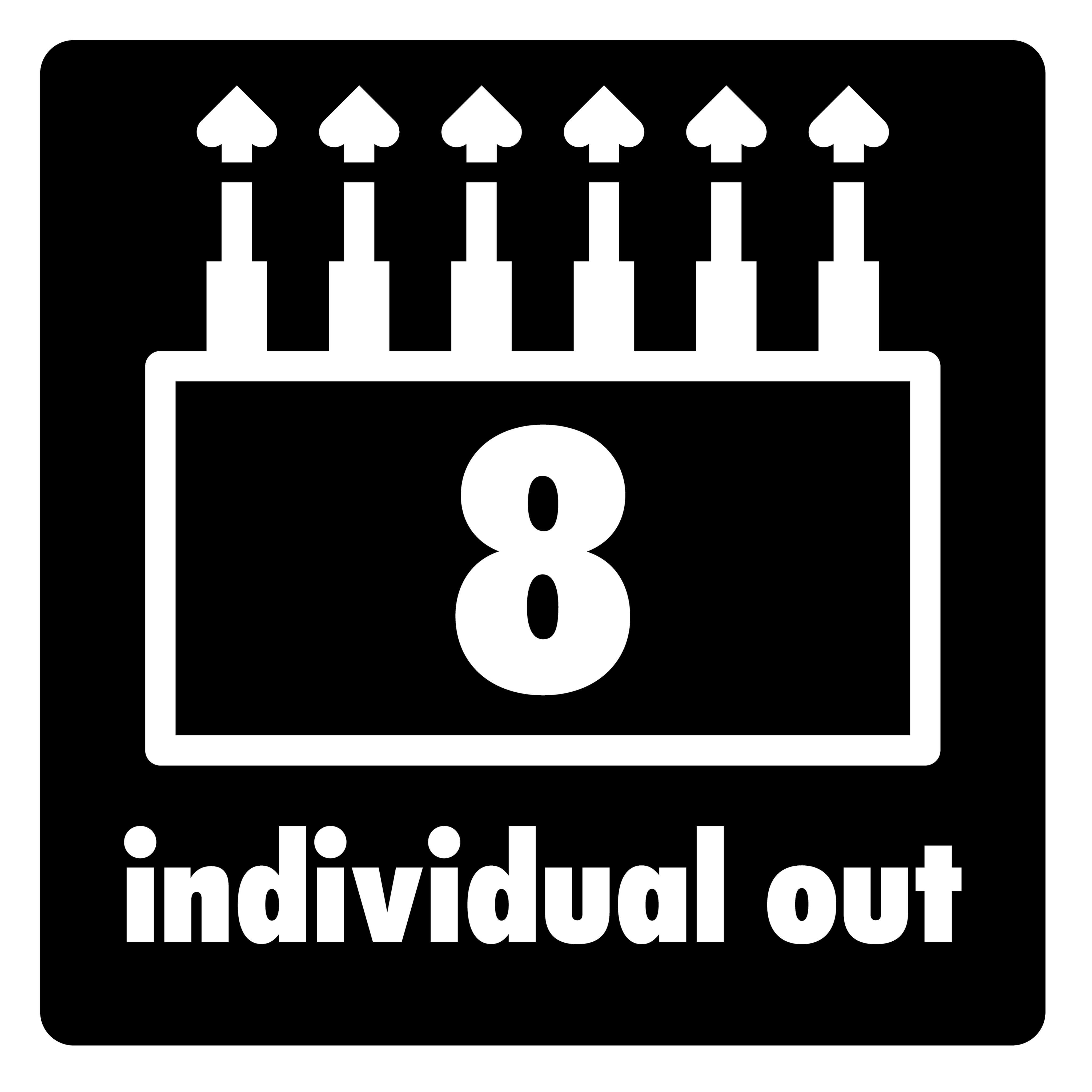 Åtte utganger for å sende tromme- og effektkanaler separat til PA