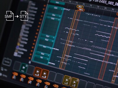 Illustrasjon av MIDI Song to Style-appen for PSR-E583