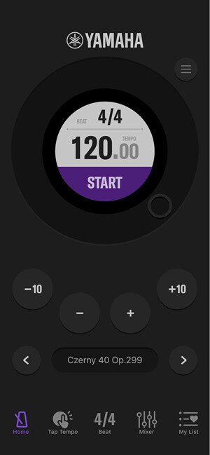 Easy tempo setting with dial text input