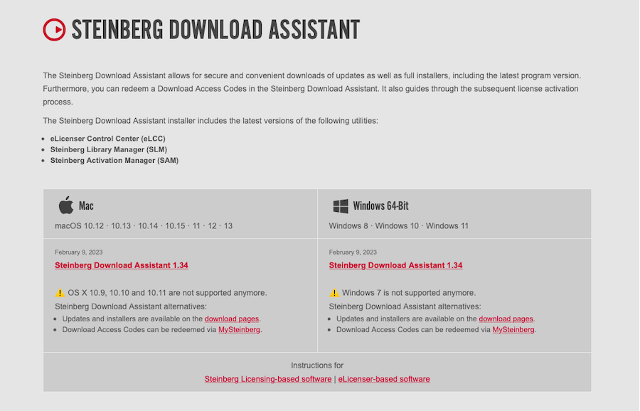 Steinberg Download Assistant