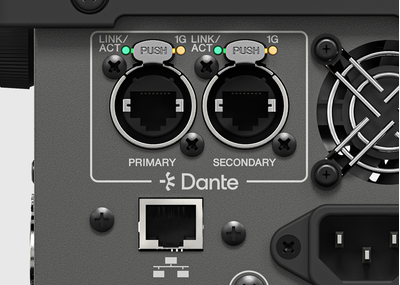 Dante and control network ports on the RUio1608SB-D