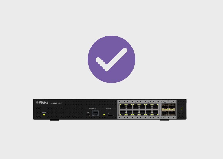 Yamaha network switch with Dante optimization settings applied